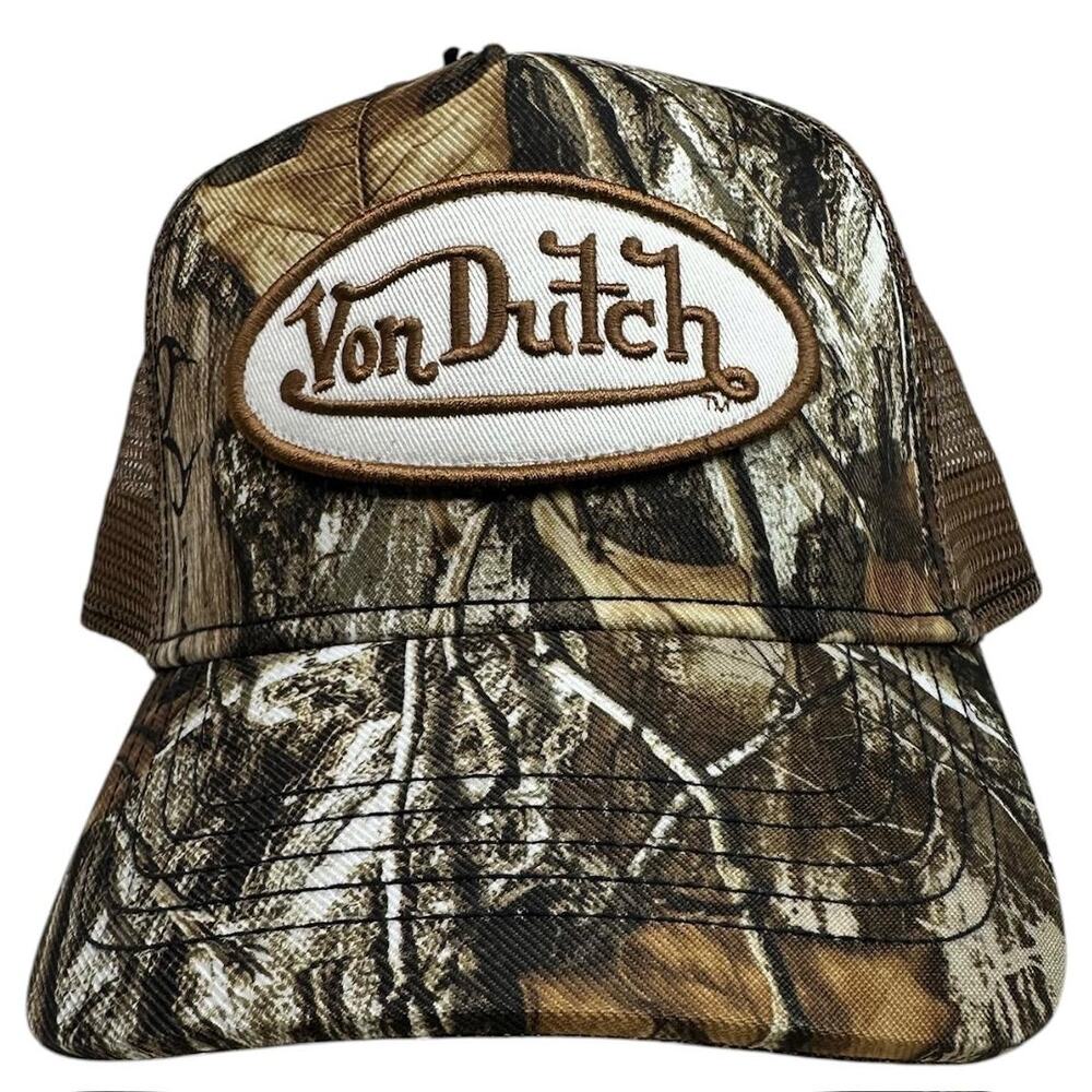 Von Dutch Trucker Hat Realtree Brown Camo Snapback Cap - Picture 2 of 6